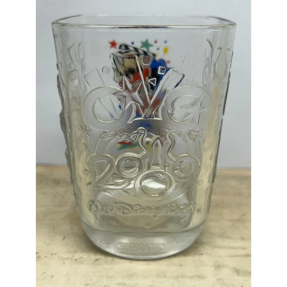 2000 Mickey Mouse Walt Disney Millenium Celebration McDonald's Glasses Set Of 2